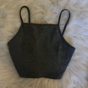 Grey Topshop Crop Tank Top